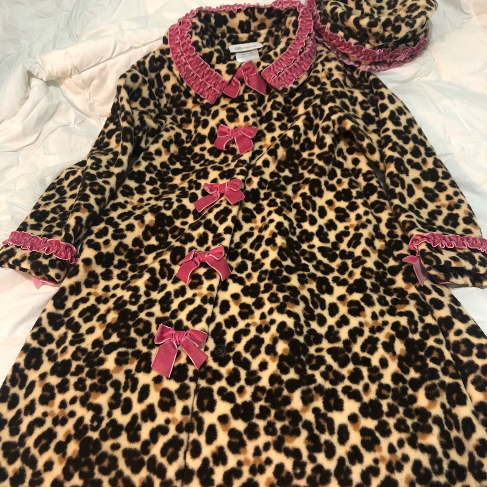 Little girls Cheetah Print Coat and Hat